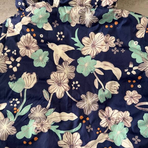 Patagonia Child's Reversible Down Puffer Jacket Hood Blue Floral No Size Tag 2T - Picture 6 of 13